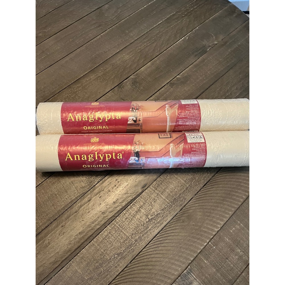 2-Anaglypta Original Goodwood RD 355 Paintable Wallpaper 2 Rolls Floral Embossed